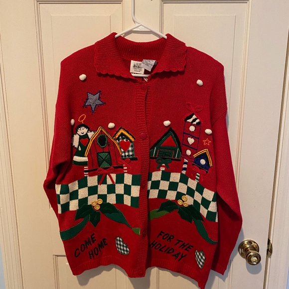 Jason Maxwell Women Sweaters - Jason Maxwell Women's Christmas Home For The Holiday Sweater 1XL